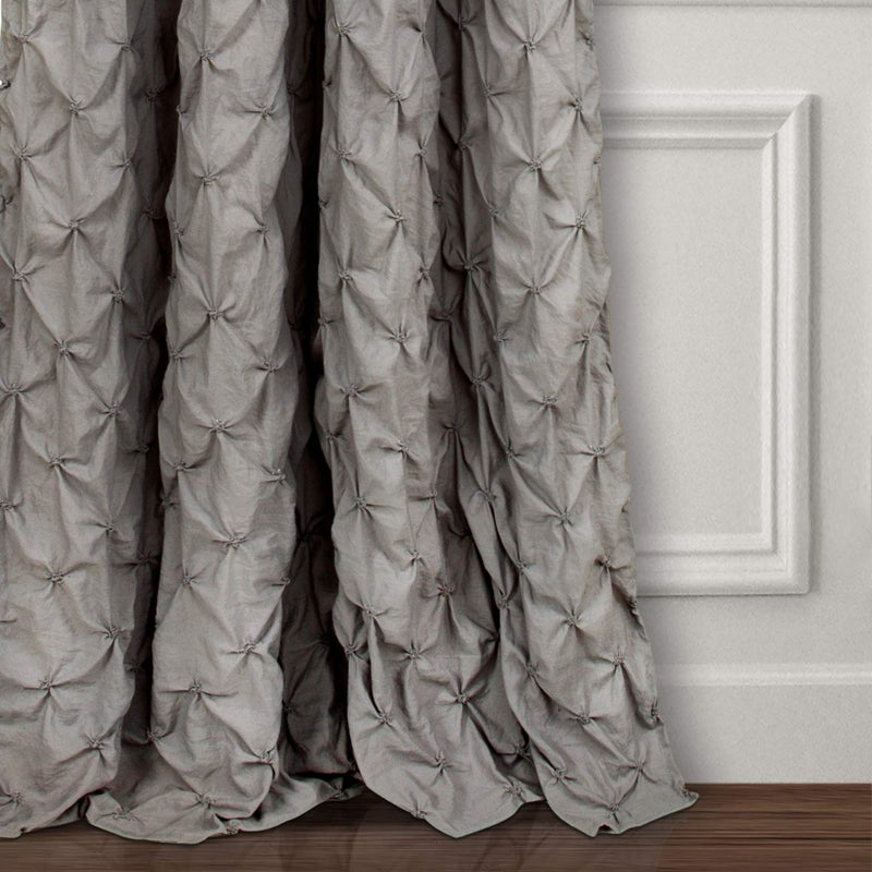 Lush Decor Ravello Pintuck Vintage Chic Farmhouse Curtains, Single Curtain Panel, 52" W x 84" L, Gray - Luxe Pintuck Embellishment - Chic Textured Design - Traditional Glam & Farmhouse Window DÃ©cor - Image 4